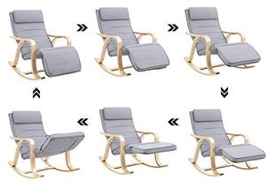 Scaun balansoar, Songmics, Gri, 116x67x88 cm