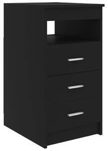 Dulap cu sertare, negru, 40x50x76 cm, lemn compozit