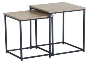 Set 2 bucati Masuta de cafea, Pakoworld, Negru, 40x40x50 cm