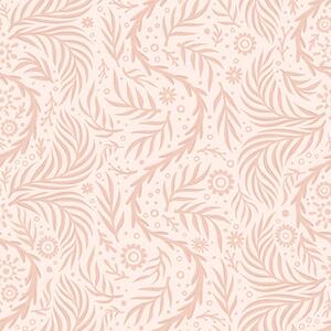 Tapet Elemente florale roz pal pe un fundal roz, Tapet flori, a00290 : Uwalls.ro