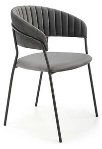 Scaun K426, gri/negru, stofa catifelata/metal, 57x54x79 cm