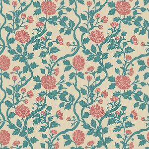 Tapet Flori ornamentale roz pe un fundal bej, Tapet flori, a00414 : Uwalls.ro