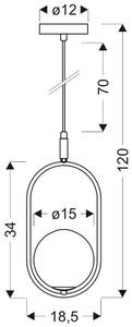 Candellux Cordel lampă suspendată 1x28 W alb 31-10148