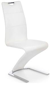 Scaun tapitat K188, alb/crom, piele ecologica/metal, 45X63X101 CM