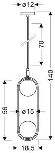 Candellux Cordel lampă suspendată 2x28 W alb 32-10155