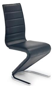 Scaun tapitat K194, negru/alb/crom, piele ecologica/metal, 45X58X99 CM