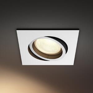 Philips Hue Spot încastrat Centura, alb, 9x9 cm, CCT, RGB, GU10, reglabil, Alb, Camera de zi / sufragerie, Plastic, Modern, Luminile încastrate unghiulare