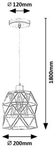 Rabalux Emrys lampă suspendată 1x40 W negru-fumuriu 72111