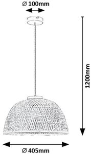 Rabalux Rattan lampă suspendată 1x25 W negru-ratan 72025