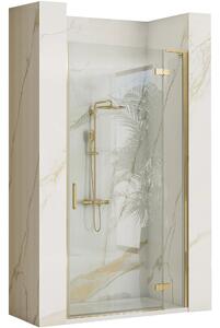 Rea Hugo uși de duș 90 cm înclinabilă auriu periat/sticlă transparentă REA-K8411
