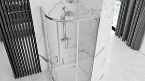 Rea Look cabină de duș 100x80 cm semicircular crom luciu/sticlă transparentă REA-K7901