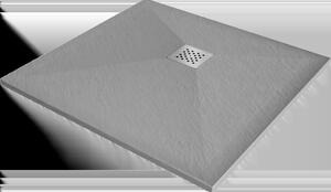 Mexen Stone+ Cădiță de duș compozit pătrată 80 x 80 cm, Gri-beton - 44618080