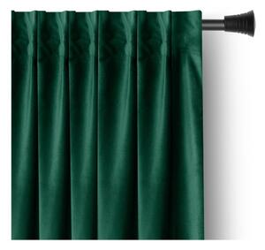 Draperie verde-închis dimout (semi-opacă) din catifea 140x245 cm Pleat – Restilo