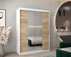Dressing Marissa, 120x60x200cm, cu oglinda, Alb Sonoma, Pal 18 mm