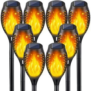 Set 8 x Lampa solara tip torta cu efect flacara, 50 cm