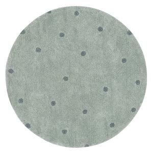 Covor pentru copii verde deschis lavabil/țesut manual din bumbac ø140 cm Round Dot Blue Sage – Lorena Canals