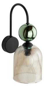 Aplica de perete SOPHIA, 1xE14/10W/230V, negru/verde/bej fumuriu
