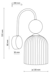 Aplica de perete SOPHIA, 1xE14/10W/230V, negru/verde/bej fumuriu