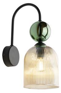 Aplica de perete SOPHIA, 1xE14/10W/230V, negru/verde/bej fumuriu