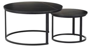 Set 2 Masute De Cafea Selmma PAL Finisaj Marmura Neagra