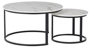 Set 2 Masute De Cafea Selmma PAL Finisaj Marmura Alba