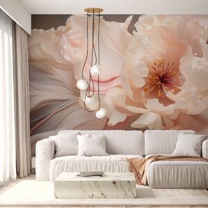 Tapet Floare abstractă în nuanțe pastelate moi, Fototapet Flori, w04346 : Uwalls.ro