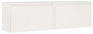 Dulapuri de perete, 2 buc., alb, 60x30x35 cm, lemn masiv de pin