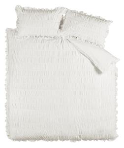 Lenjerie de pat albă din țesătură crep pentru pat dublu 200x200 cm Seersucker Frill – Catherine Lansfield
