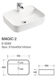 Comad Magic 2 lavoar 50x40 cm dreptunghiular alb UM-6289MAGIC50DP