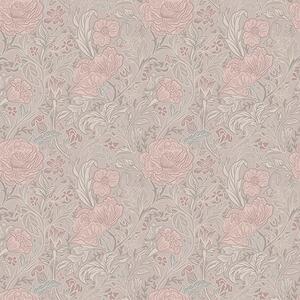 Tapet Flori pastelate moi în stil art nouveau, Tapet flori, a00394 : Uwalls.ro