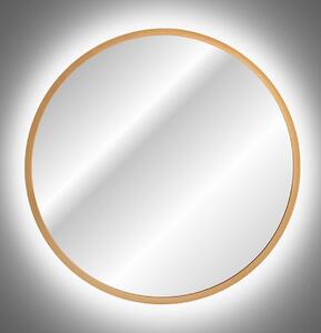 Comad Hestia oglindă 60x60 cm rotund cu iluminare auriu LUSTROHESTIA60
