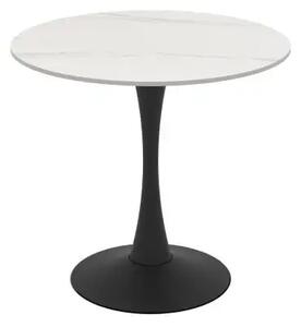 Masa bucatarie/living rotunda 80*74 cm Ceramica Alb marmorat,Viva