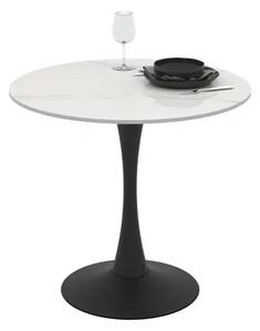Masa bucatarie/living rotunda 80*74 cm Ceramica Alb marmorat,Viva