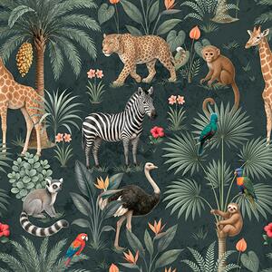 Tapet Animale tropicale realiste printre plante, Tapet natura, a00427 : Uwalls.ro