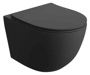 Set vas WC, Spectrum, Sierra 2.0, Tornado Flush, cu capac soft close, quick release, negru mat