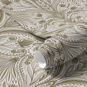 Tapet Model baroc simetric cu motive florale, Tapet flori, a00436 : Uwalls.ro