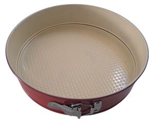 Forma tort 27cm, baza detasabila, rosu, invelis ceramic bej
