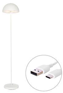 Lampă de podea pentru exterior albă reîncărcabilă cu dimmer în 3 trepte - Keira