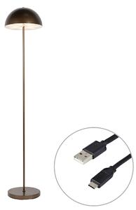Lampă de podea pentru exterior bronz închis reîncărcabilă cu dimmer în 3 trepte - Keira