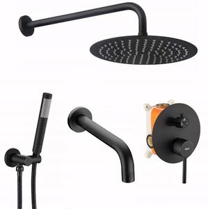 Set de duș și cada incastrabil Rea Lungo Black black + BOX