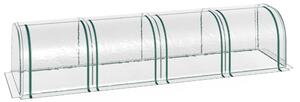 Sera tip tunel Outsunny din otel si folie PVC impermeabila si anti-UV, verde inchis/transparenta 395x100x80cm | Aosom Romania