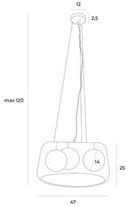 MaxLight Koshi lampă suspendată 3x60 W alb P0499