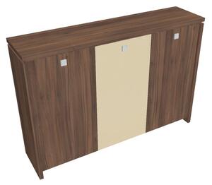 Dulap mediu pentru haine Verno 188 x 46 x 130 cm, uși combinate, nuc / vanilie