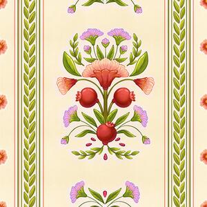 Tapet Ornament decorativ cu rodii și flori, Tapet flori, a00286 : Uwalls.ro