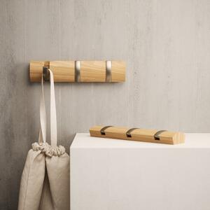 Cuier de perete în culoare naturală din lemn de plop Flip – Umbra