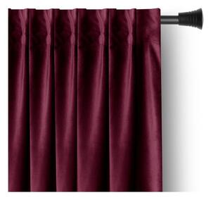 Draperie burgundy dimout (semi-opacă) din catifea 140x245 cm Pleat – Restilo