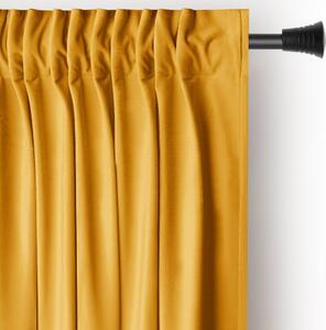 Draperie galbenă dimout (semi-opacă) din catifea 140x270 cm Pleat – Restilo