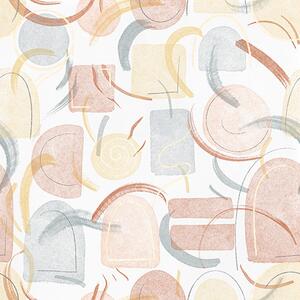 Tapet Forme abstracte în nuanțe pastelate, Tapet abstract, a00328 : Uwalls.ro