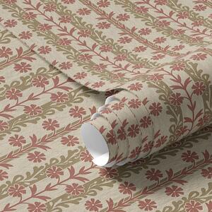 Tapet Ornament dungat cu flori roșii, Tapet flori, a00341 : Uwalls.ro