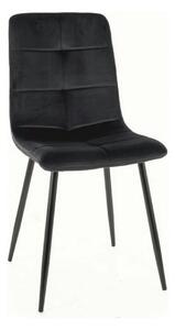 Scaun IVO, negru, stofa catifelata/metal, 45x39x91 cm